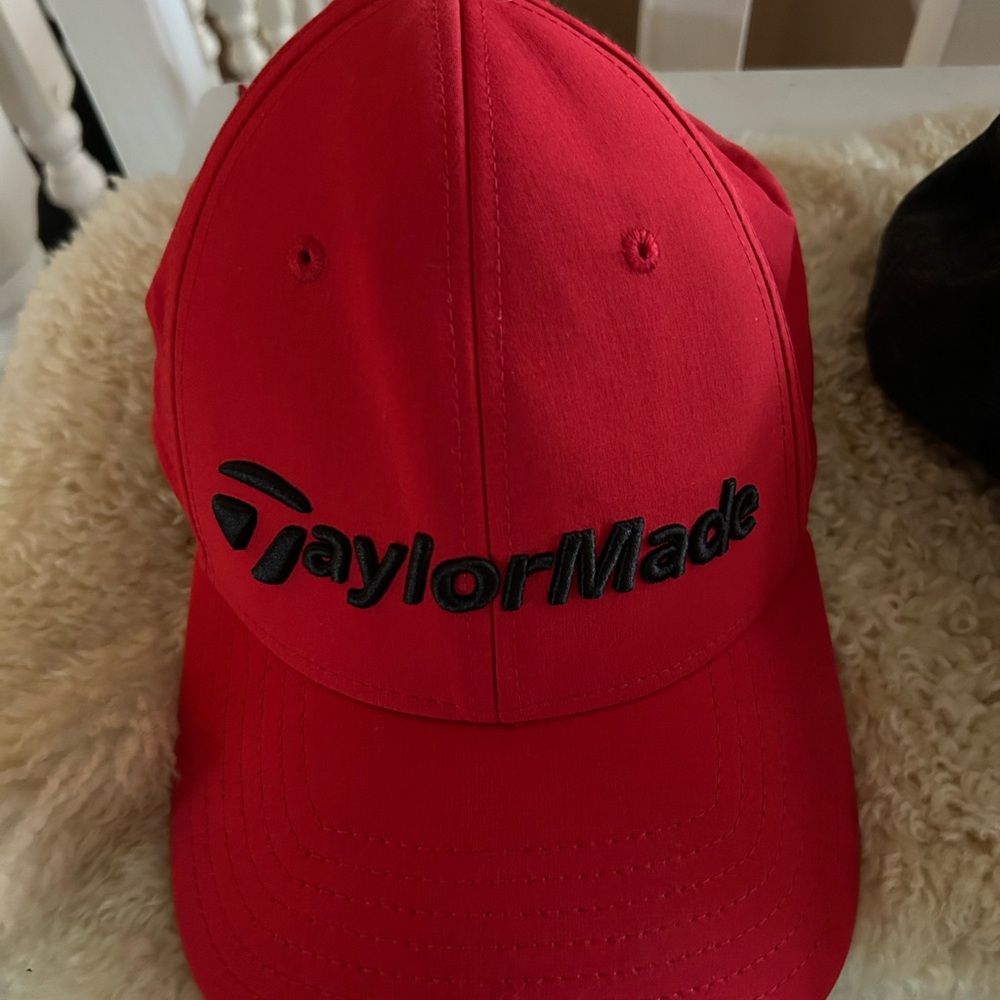 TaylorMade Red Baseball Cap / CCM Hat Combo